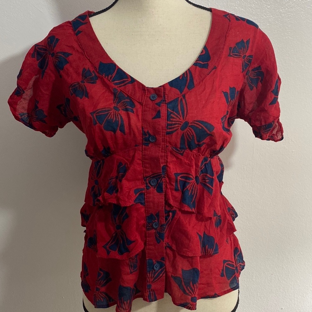 Tier Button Down Blouse